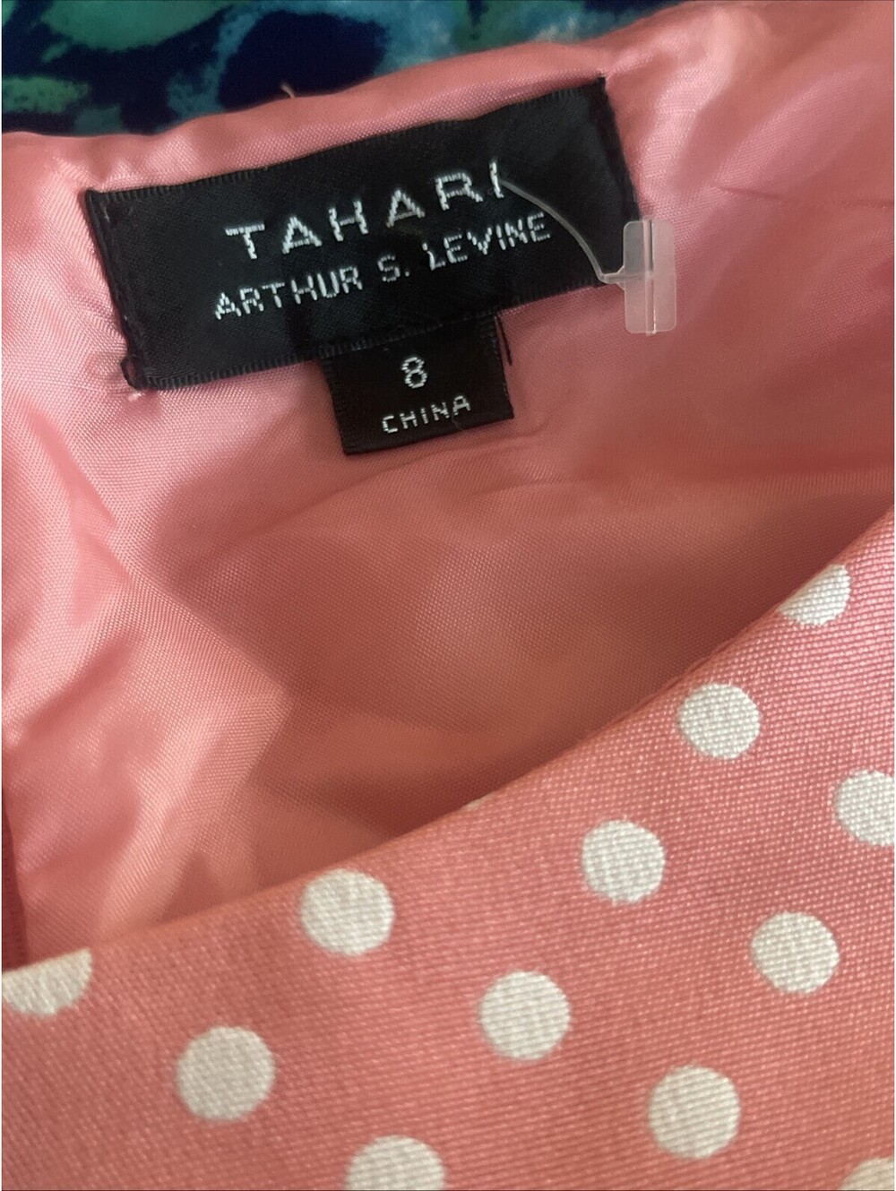 Tahari Arthur S. Levine Pink And White Polka Dot Dress - Picture 4 of 5